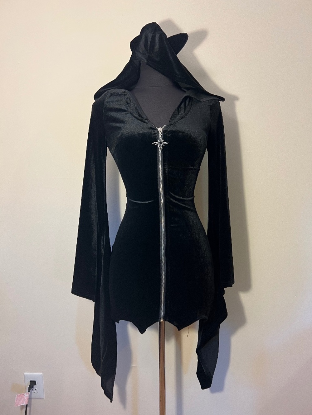 Dark in Love Velvet Zip Up Mini Dress
